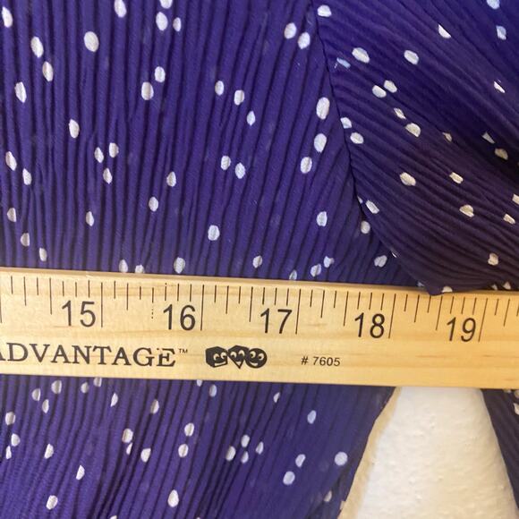 Zara Purple Polka Dot Mesh Blouson Mini Dress Size Medium - Picture 8 of 11